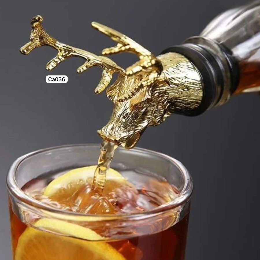 Dispensador de botellas metalico venado dorado 11.5*6cm